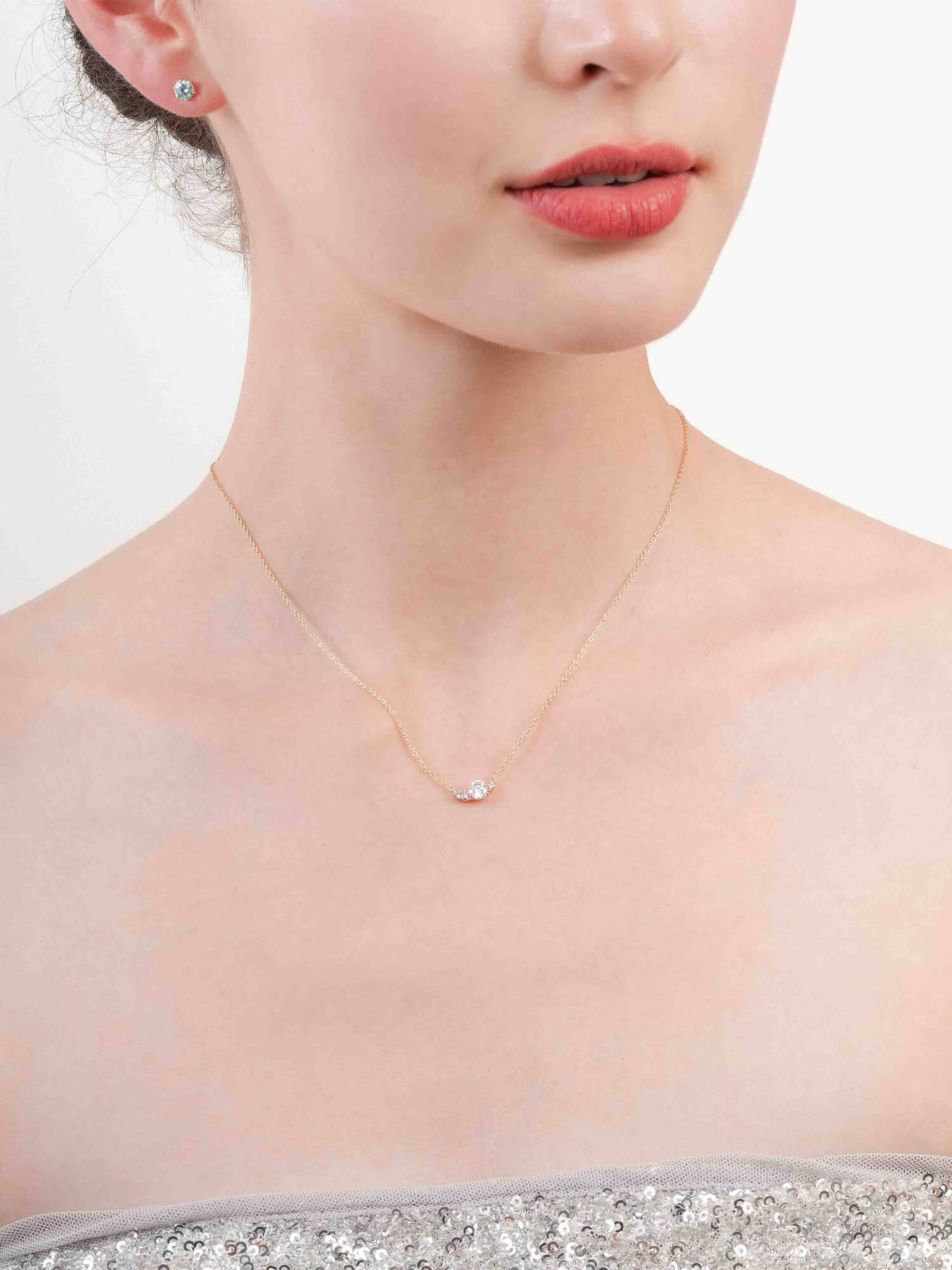 Aurora Moissanite Cluster Necklace