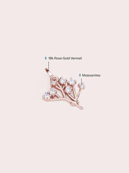 Baby Breath Charm 18K Rose Gold Side (3) – Mondays Made Flower & Birthstone Jewelry Singapore