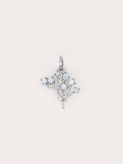 Baby Breath Charm S925 Silver Rhodium (7) – Mondays Made Flower & Birthstone Jewelry Singapore