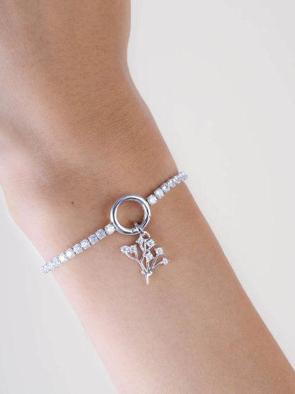 Baby Breath Charm S925 Silver Rhodium (8) – Mondays Made Flower & Birthstone Jewelry Singapore