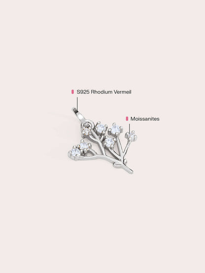 Baby Breath Charm S925 Silver Rhodium Side (3) – Mondays Made Flower & Birthstone Jewelry Singapore