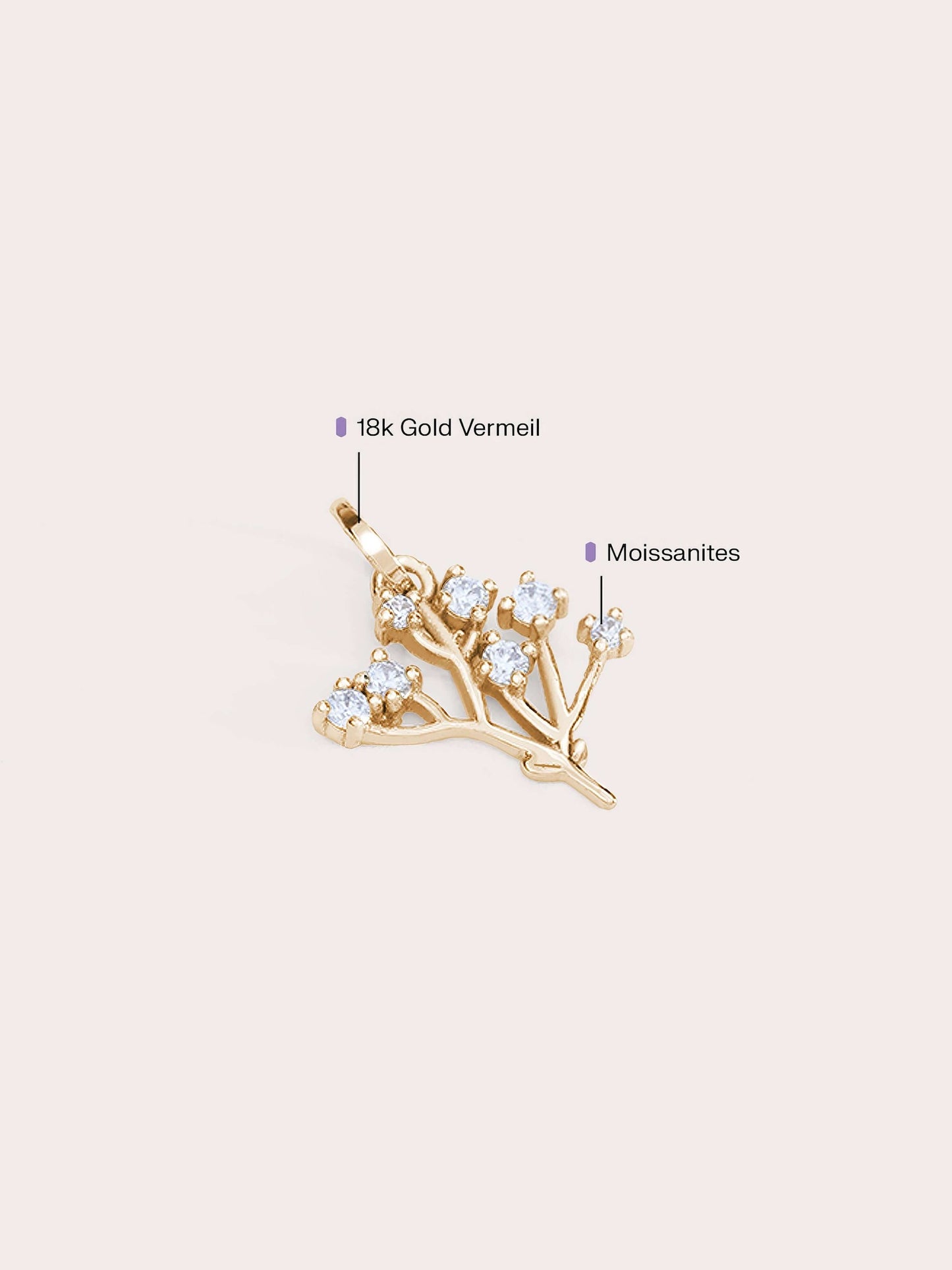 Moissanite Baby Breath Charm