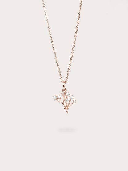 Baby Breath Necklace 18K Rose Gold (4) – Mondays Made Flower & Birthstone Jewelry Singapore