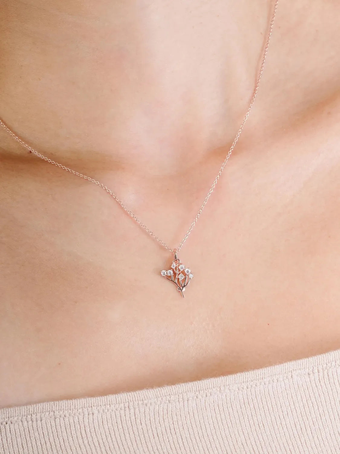 Moissanite Baby Breath Necklace