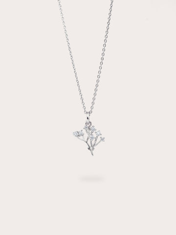 Baby Breath Necklace S925 Silver Rhodium (6) – Mondays Made Flower & Birthstone Jewelry Singapore