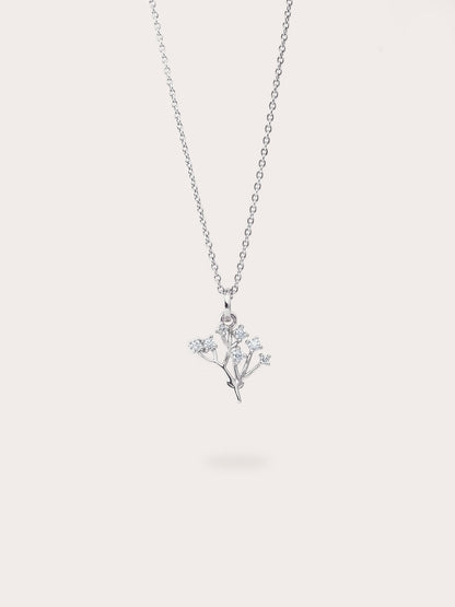 Baby Breath Necklace S925 Silver Rhodium (6) – Mondays Made Flower & Birthstone Jewelry Singapore