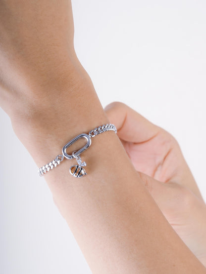Bee Charm S925 Silver Rhodium (5) – Mondays Made Flower & Birthstone Jewelry Singapore