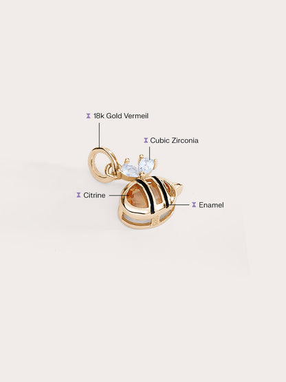 Bee Charm 18K Gold Side (2) – Mondays Made Flower & Birthstone Jewelry Singapore