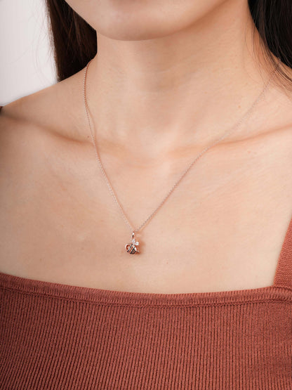 Bee Necklace 18K Rose Gold (6) – Mondays Made Flower & Birthstone Jewelry Singapore