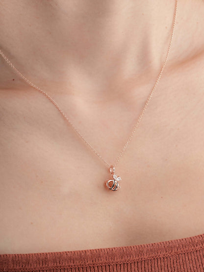 Bee Necklace 18K Rose Gold (5) – Mondays Made Flower & Birthstone Jewelry Singapore