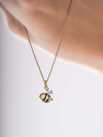 Bee Necklace 18K Gold (6) – Mondays Made Flower & Birthstone Jewelry Singapore