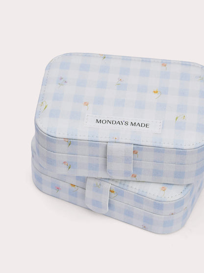 Birthflower Gingham Jewelry Case (1) – Mondays Made Flower & Birthstone Jewelry Singapore
