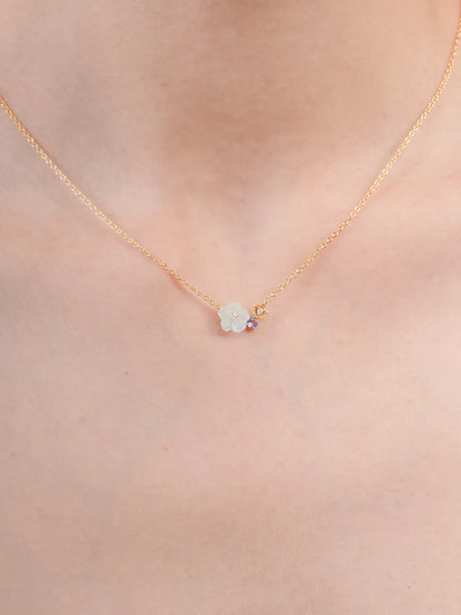 Blue Cluster Flower Necklace – Aquamarine & Tanzanite