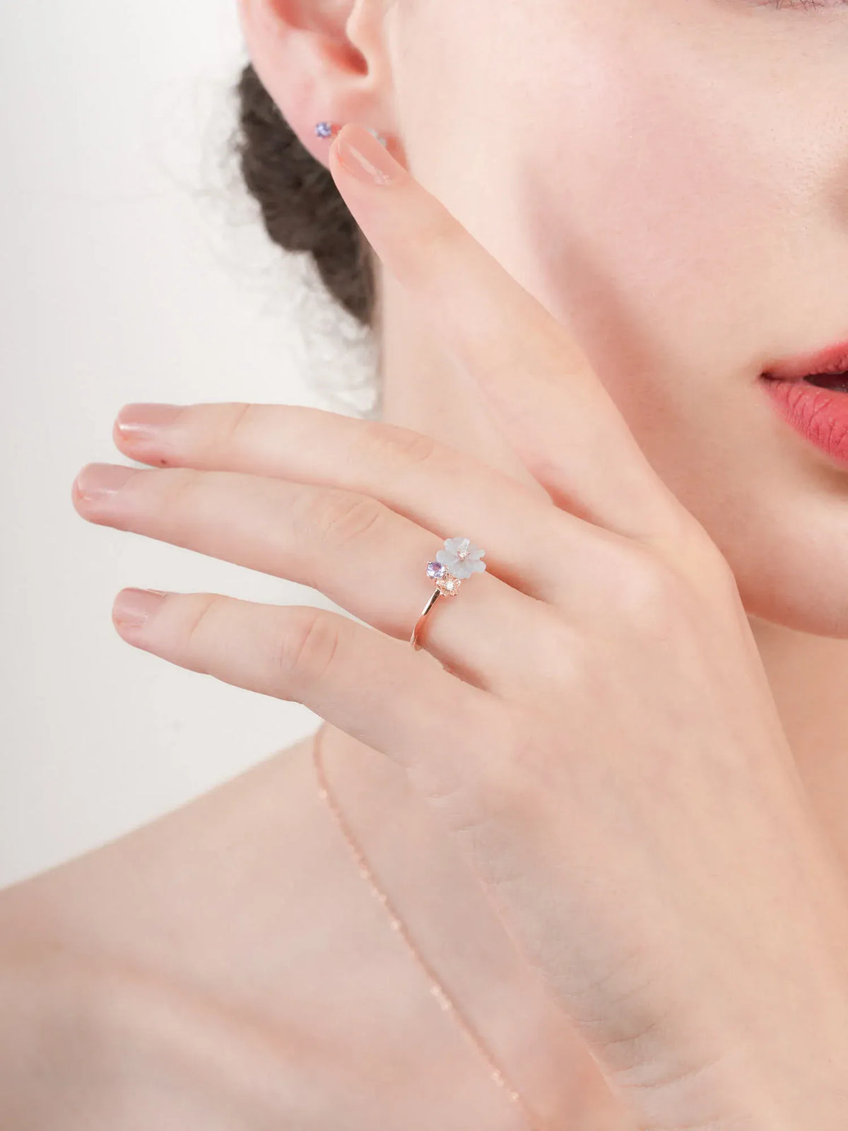 Blue Cluster Flower Ring – Aquamarine & Tanzanite