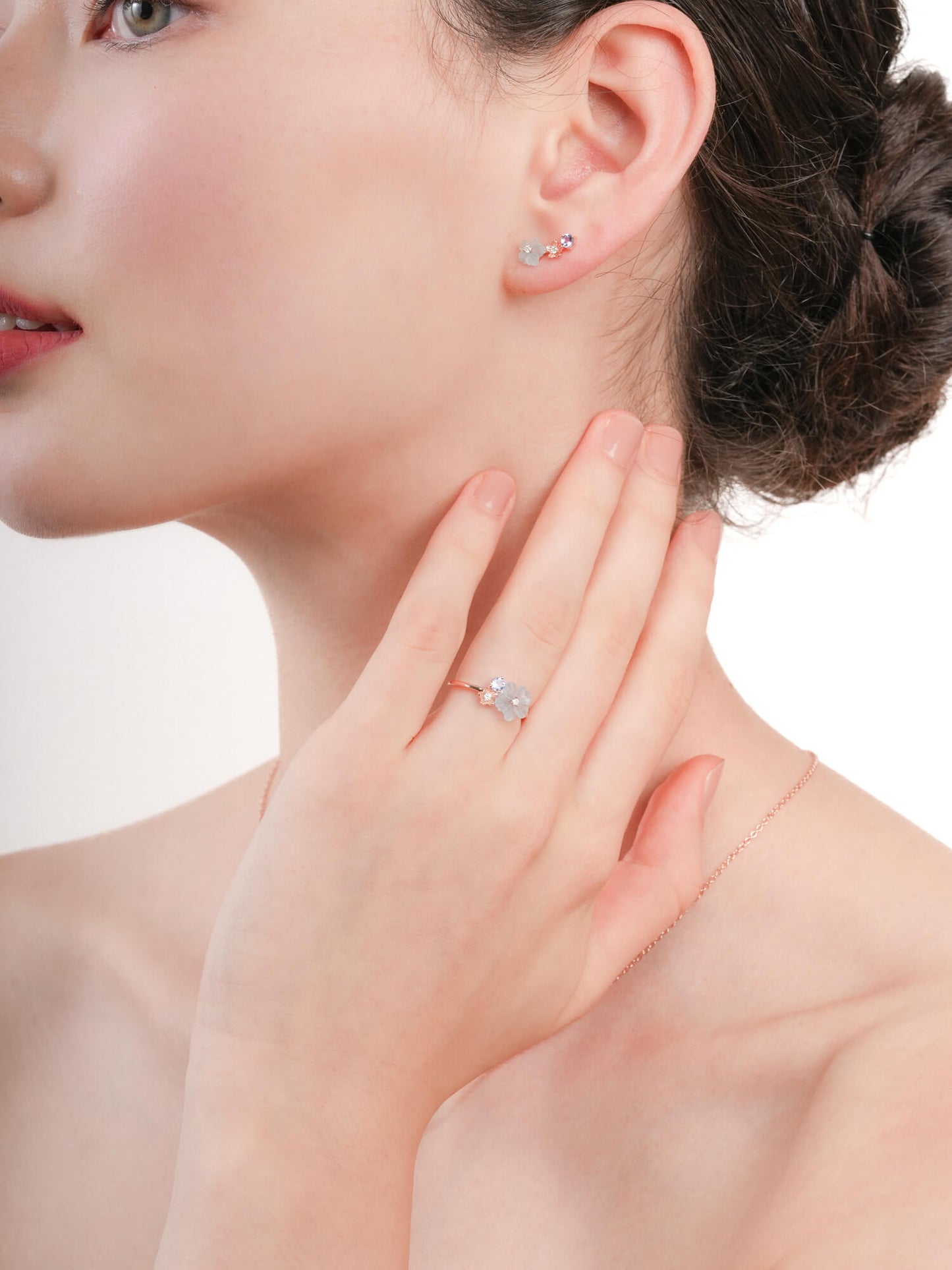 Blue Cluster Flower Ring – Aquamarine & Tanzanite