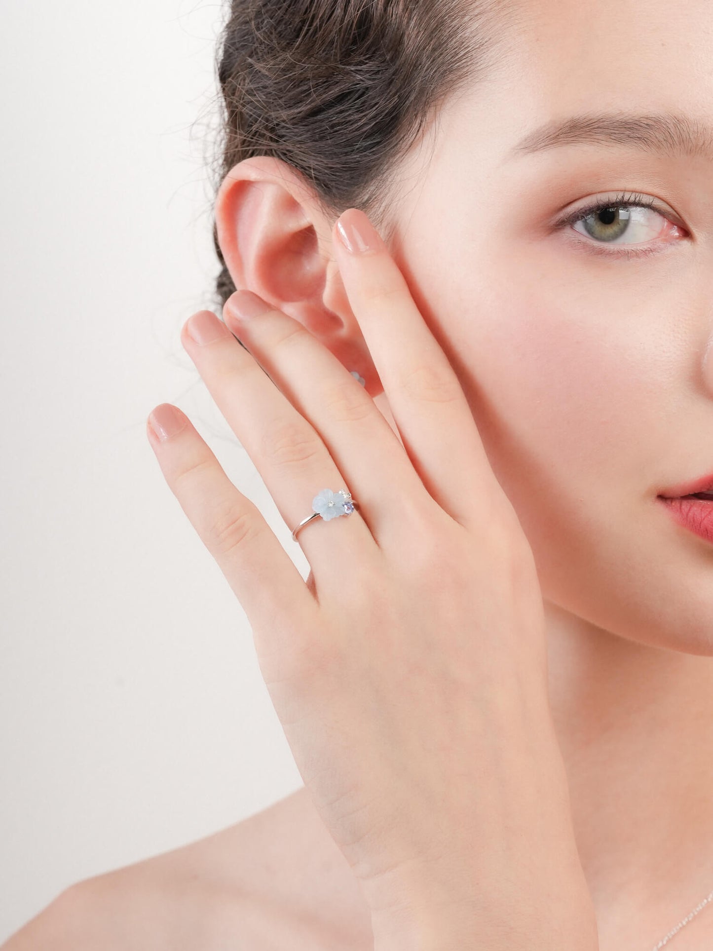 Blue Cluster Flower Ring – Aquamarine & Tanzanite