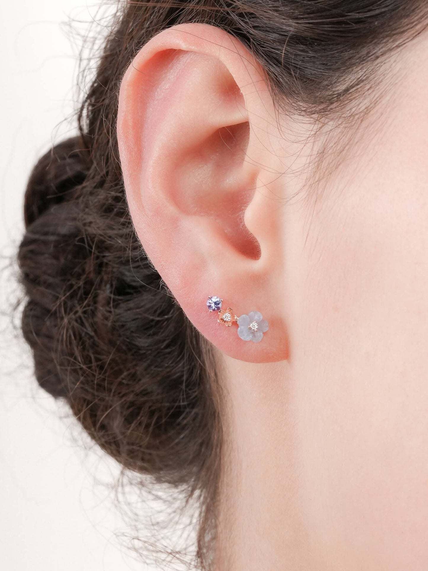 Blue Flower Climber Earrings – Aquamarine & Tanzanite