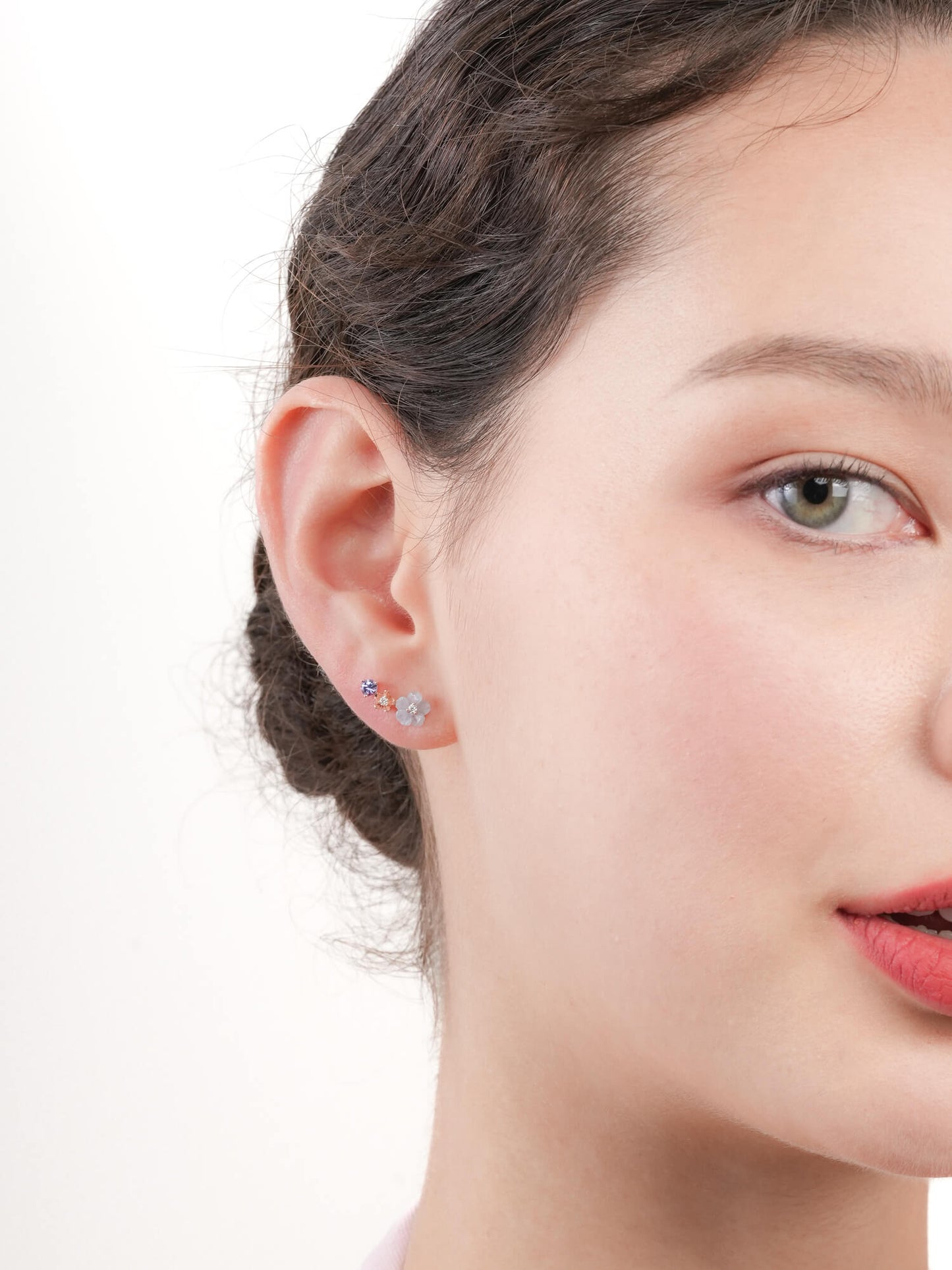 Blue Flower Climber Earrings – Aquamarine & Tanzanite