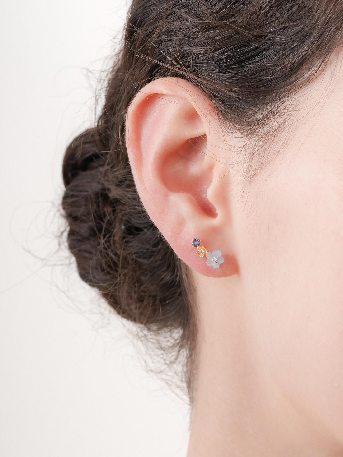 Blue Flower Climber Earrings – Aquamarine & Tanzanite