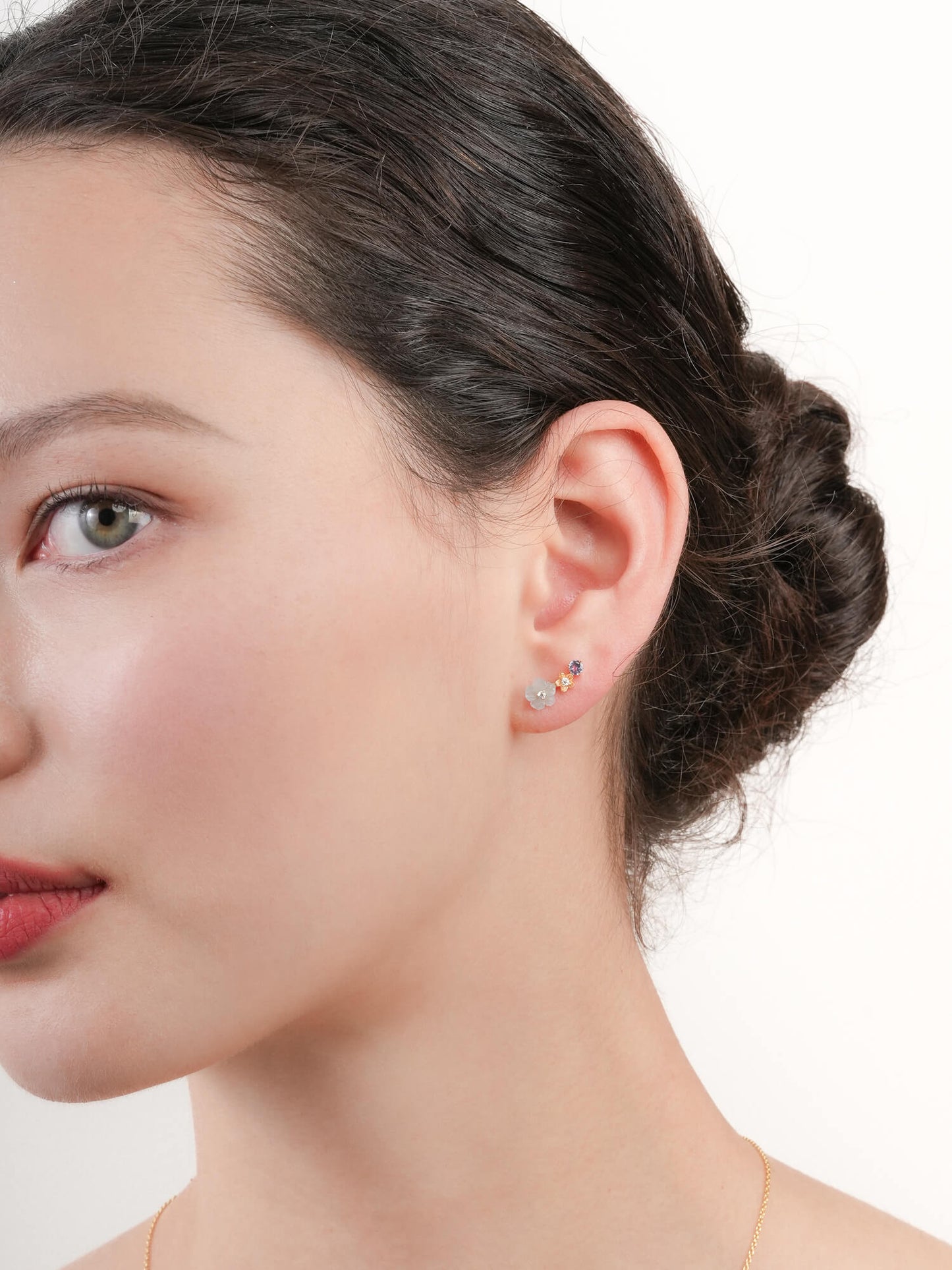 Blue Flower Climber Earrings – Aquamarine & Tanzanite