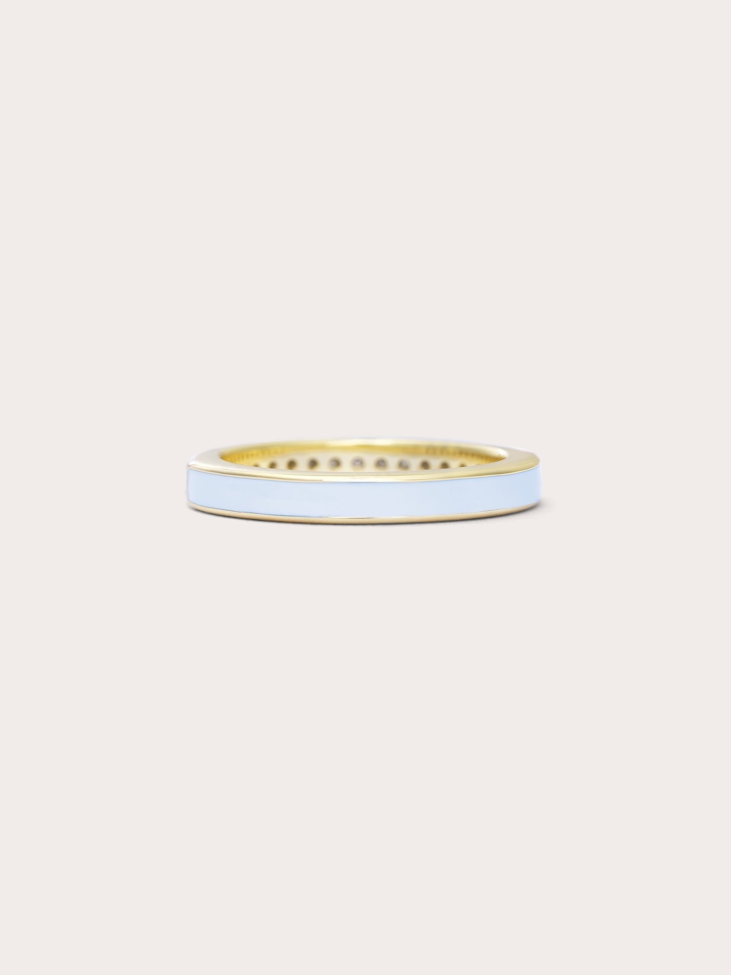 Blue Enamel Moissanite Band - Reversible