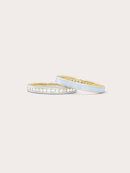 Blue Enamel Moissanite Band Reversible (7) – Mondays Made Flower & Birthstone Jewelry Singapore