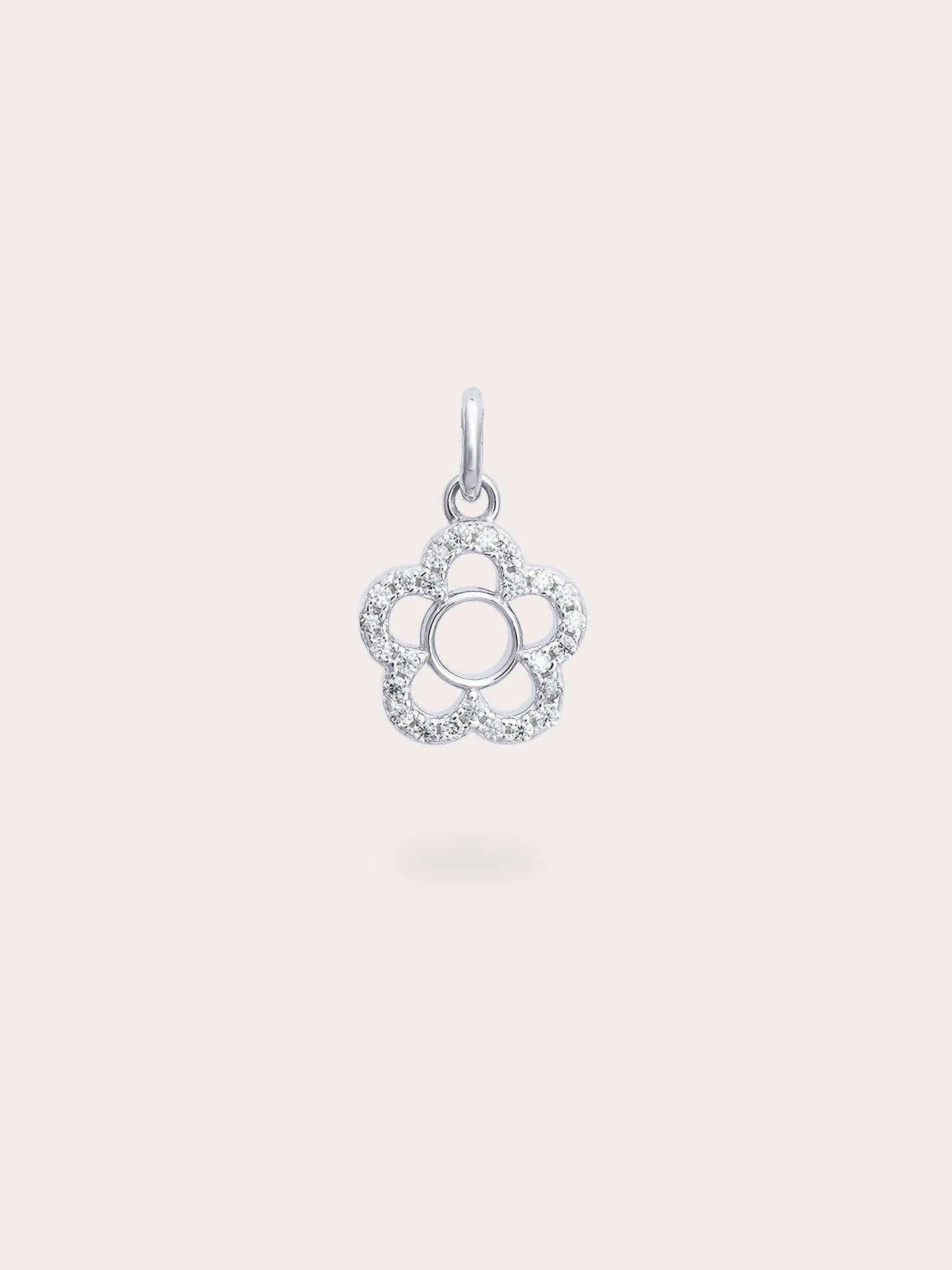 Blue Flower Charm - Reversible Enamel Moissanite
