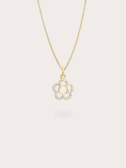Blue Flower Necklace Reversible Enamel Moissanite 18K Gold (4) – Mondays Made Flower & Birthstone Jewelry Singapore