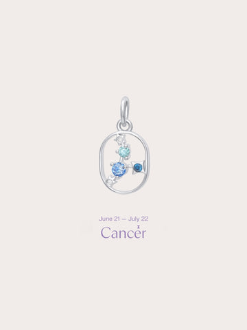 Cancer Charm S925 Silver Rhodium (1) – Mondays Made Flower & Birthstone Jewelry Singapore