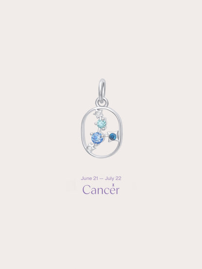 Cancer Charm S925 Silver Rhodium (1) – Mondays Made Flower & Birthstone Jewelry Singapore