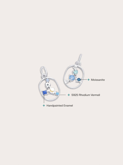 Cancer Charm S925 Silver Rhodium (2) – Mondays Made Flower & Birthstone Jewelry Singapore