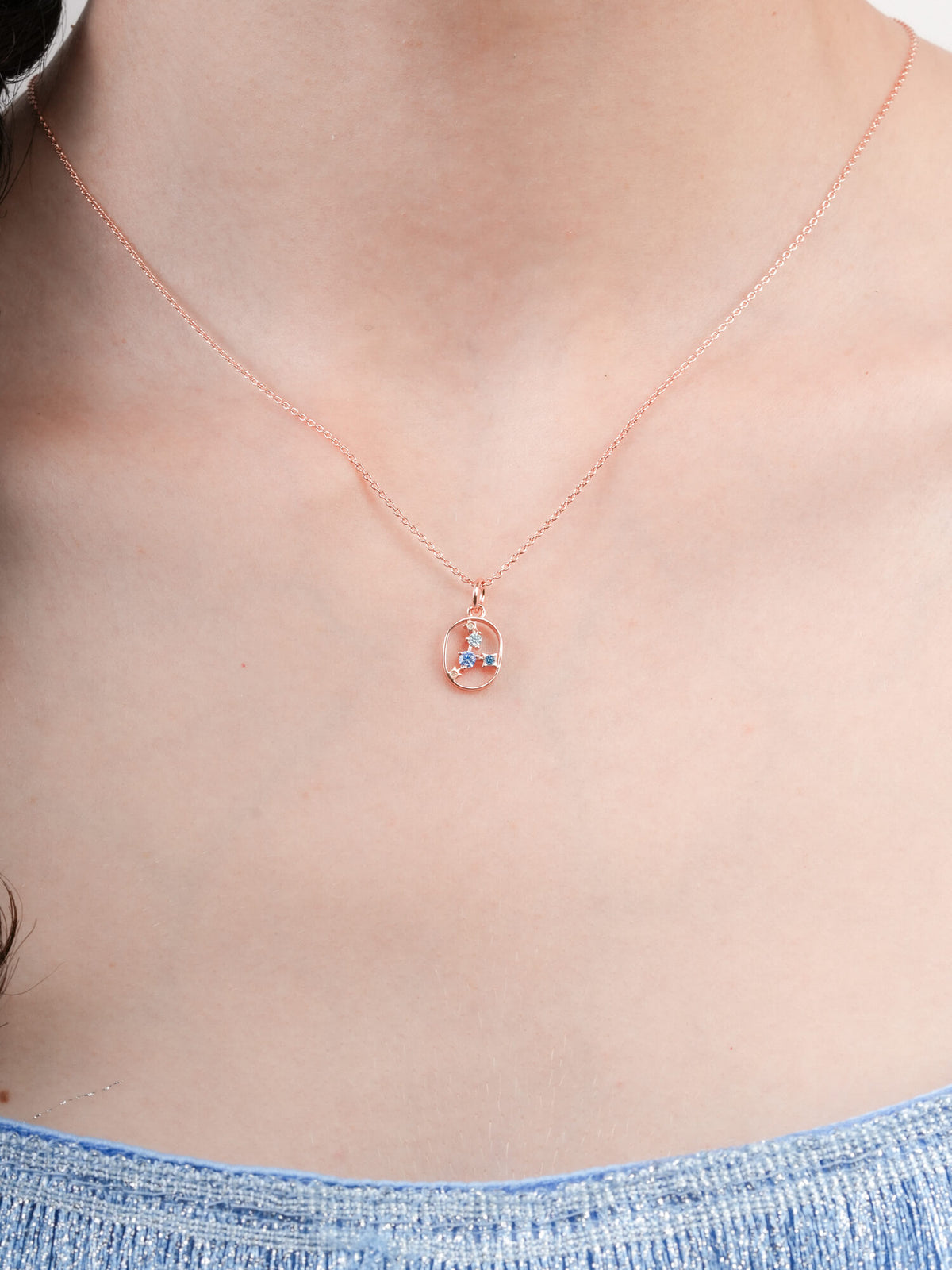 Cancer Necklace Zodiac Jewelry 18K Rose Gold (1) – Mondays Made Flower & Birthstone Jewelry Singapore