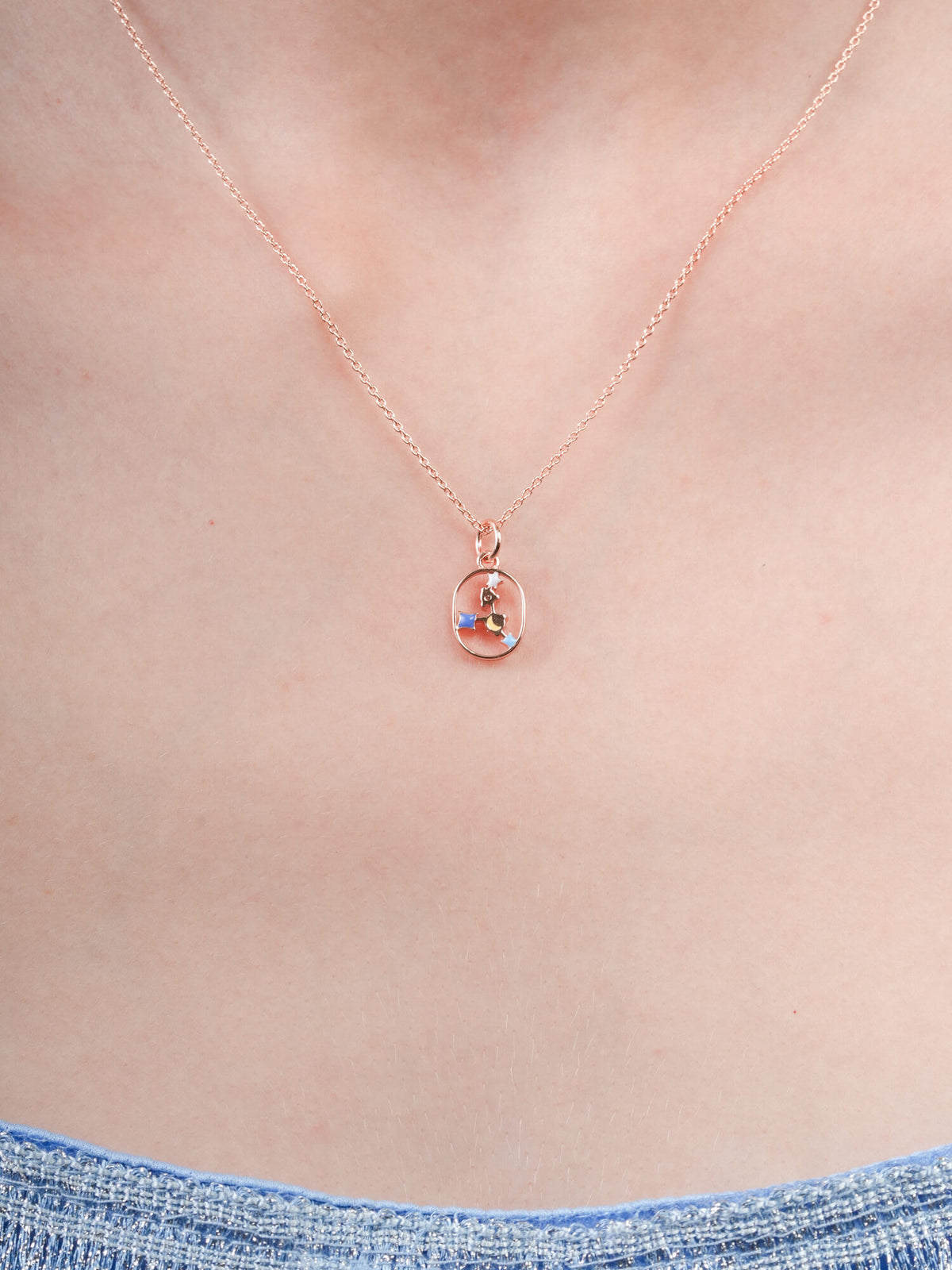 Cancer Necklace Zodiac Jewelry 18K Rose Gold (3) – Mondays Made Flower & Birthstone Jewelry Singapore