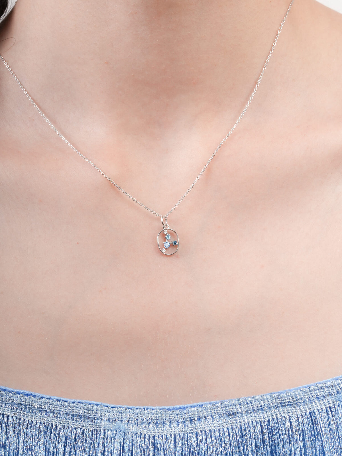 Cancer Necklace Zodiac Jewelry S925 Silver Rhodium (1) – Mondays Made Flower & Birthstone Jewelry Singapore