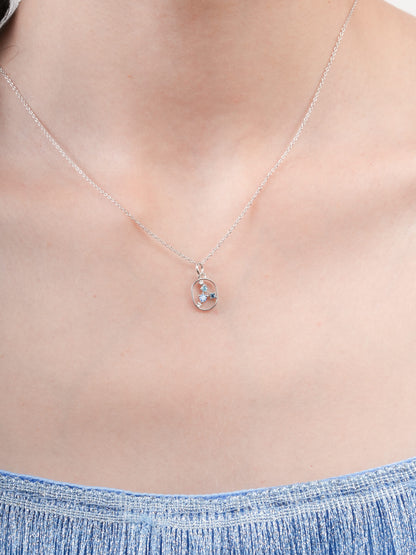 Cancer Necklace Zodiac Jewelry S925 Silver Rhodium (1) – Mondays Made Flower & Birthstone Jewelry Singapore