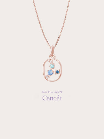 Cancer Necklace 18K Rose Gold (1) – Mondays Made Flower & Birthstone Jewelry Singapore