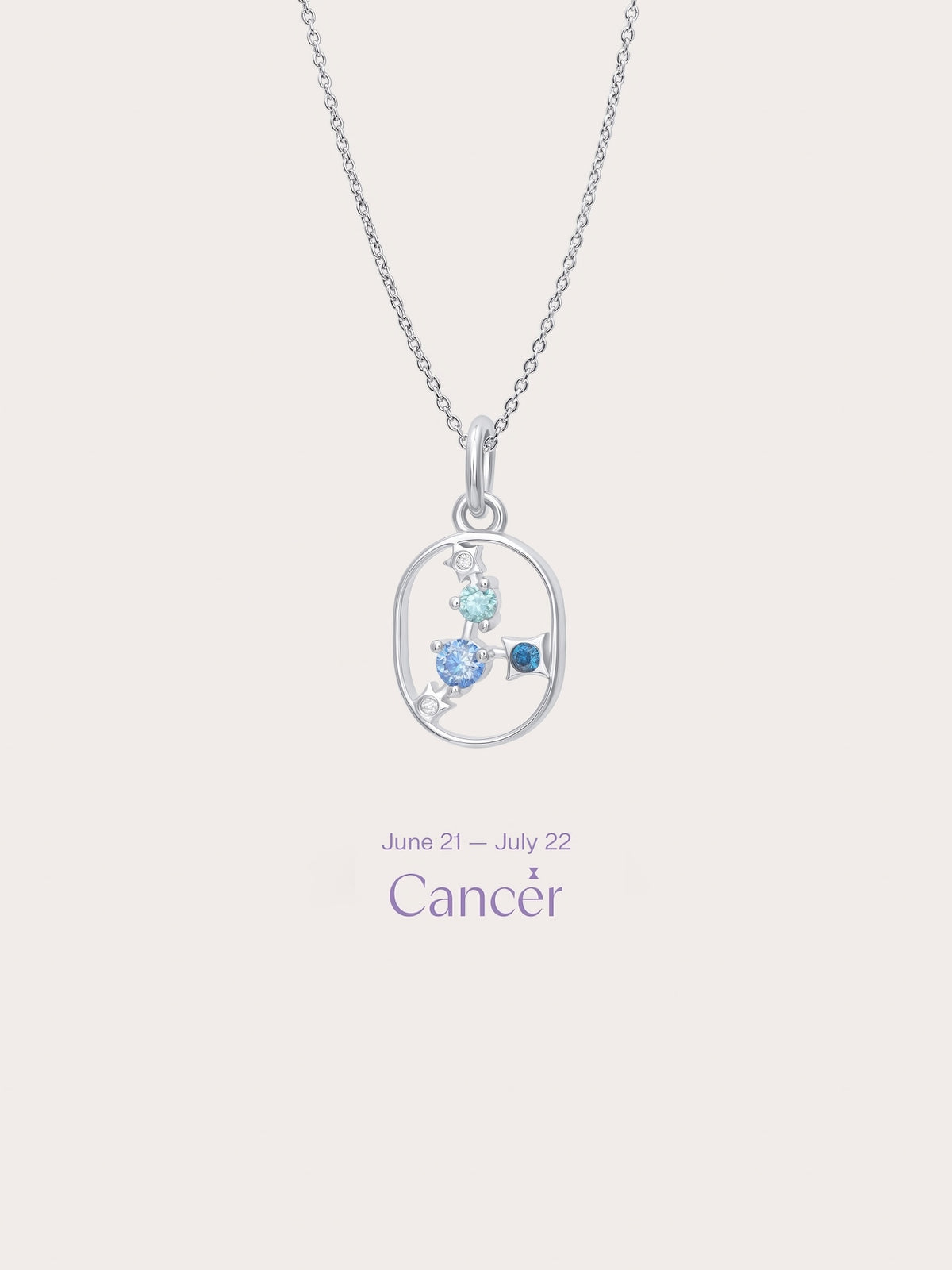 Cancer Necklace S925 Silver Rhodium (1) – Mondays Made Flower & Birthstone Jewelry Singapore