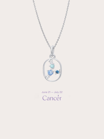 Cancer Necklace S925 Silver Rhodium (1) – Mondays Made Flower & Birthstone Jewelry Singapore