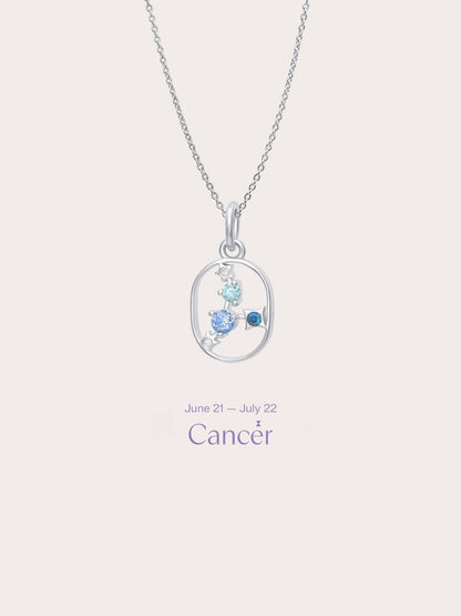 Cancer Necklace S925 Silver Rhodium (1) – Mondays Made Flower & Birthstone Jewelry Singapore
