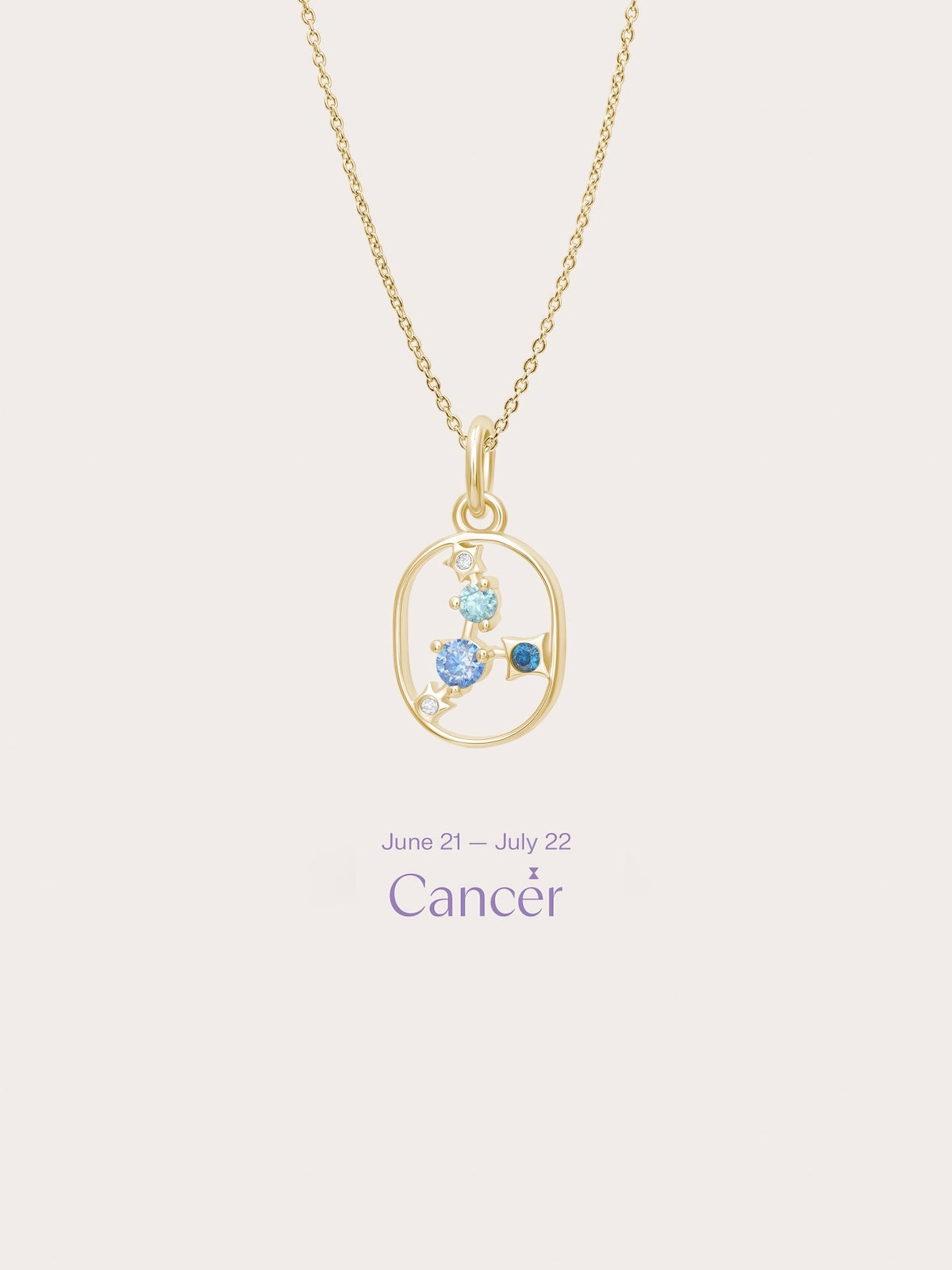Cancer Necklace 18K Gold (1) – Mondays Made Flower & Birthstone Jewelry Singapore