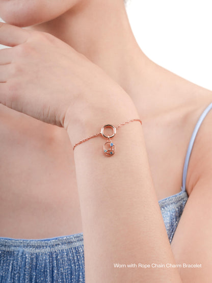 Capricorn Charm Zodiac Charm Jewelry 18K Rose Gold Worn With – Mondays Made Flower & Birthstone Jewelry Singapore