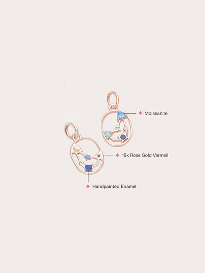 Capricorn Charm 18K Rose Gold (2) – Mondays Made Flower & Birthstone Jewelry Singapore