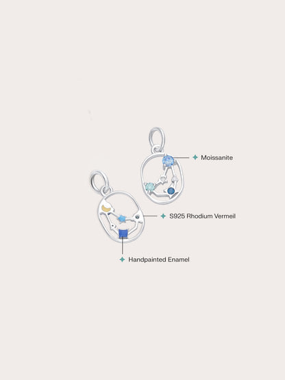Capricorn Charm S925 Silver Rhodium (2) – Mondays Made Flower & Birthstone Jewelry Singapore
