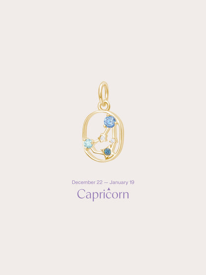 Capricorn Charm 18K Gold (1) – Mondays Made Flower & Birthstone Jewelry Singapore
