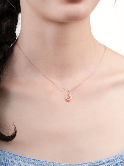 Capricorn Necklace Zodiac Jewelry 18K Rose Gold (1) – Mondays Made Flower & Birthstone Jewelry Singapore
