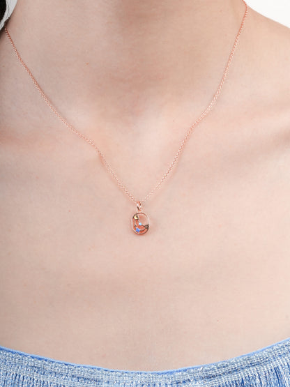 Capricorn Necklace Zodiac Jewelry 18K Rose Gold (2) – Mondays Made Flower & Birthstone Jewelry Singapore
