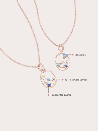 Capricorn Necklace 18K Rose Gold (2) – Mondays Made Flower & Birthstone Jewelry Singapore