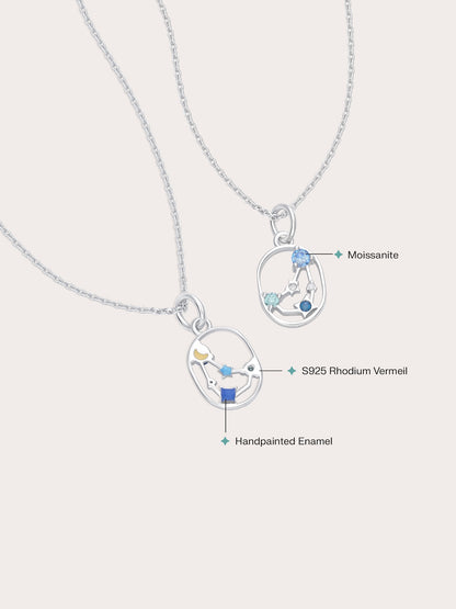 Capricorn Necklace S925 Silver Rhodium (2) – Mondays Made Flower & Birthstone Jewelry Singapore