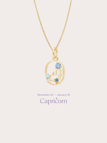 Capricorn Necklace 18K Gold (1) – Mondays Made Flower & Birthstone Jewelry Singapore