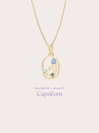 Capricorn Necklace 18K Gold (1) – Mondays Made Flower & Birthstone Jewelry Singapore